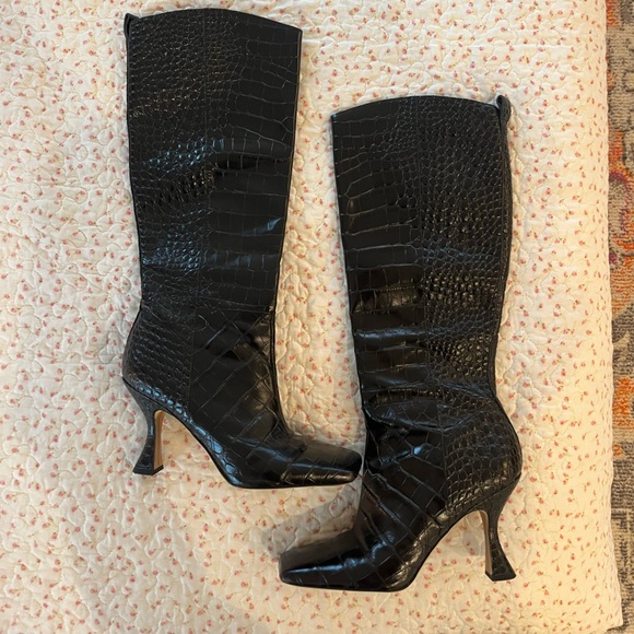 Sam Edelman knee high croc boots size 10 - Picture 5 of 8